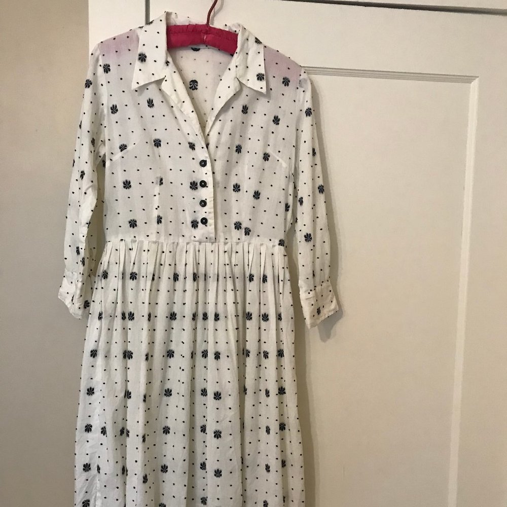 Handmade-Vintage 50s house dress-Waist 28"